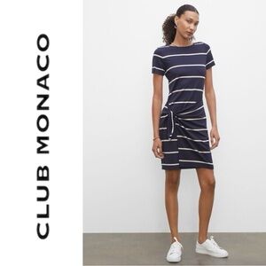 Club Monaco Women’s‎ Twansia Navy Stiped Dress - Size M